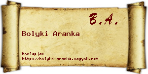 Bolyki Aranka névjegykártya
